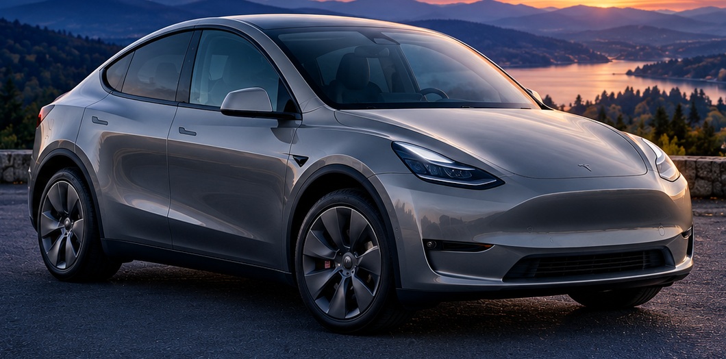 Standard gray Tesla Model Y concept artwork